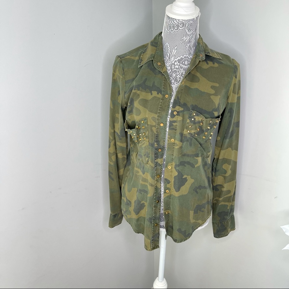 LARA Women Premium Denimwear Military Camo Blouse - Picture 2 of 9